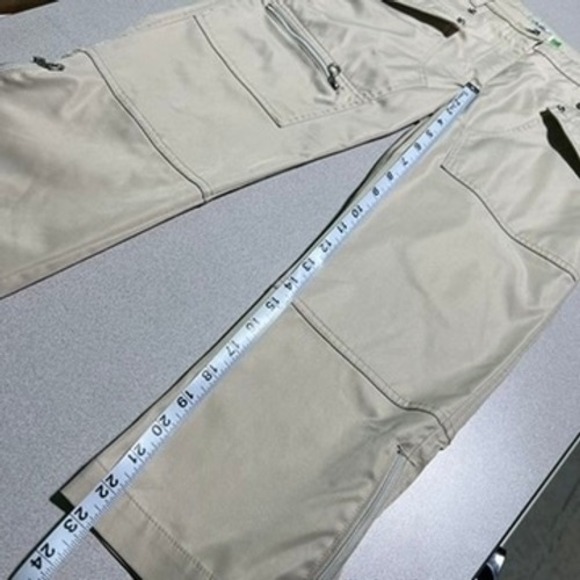 Daily Sports XDS Khaki Cropped Cargo Pants Womens 6 Tan Capri Utility Ankle Zip - Picture 16 of 16